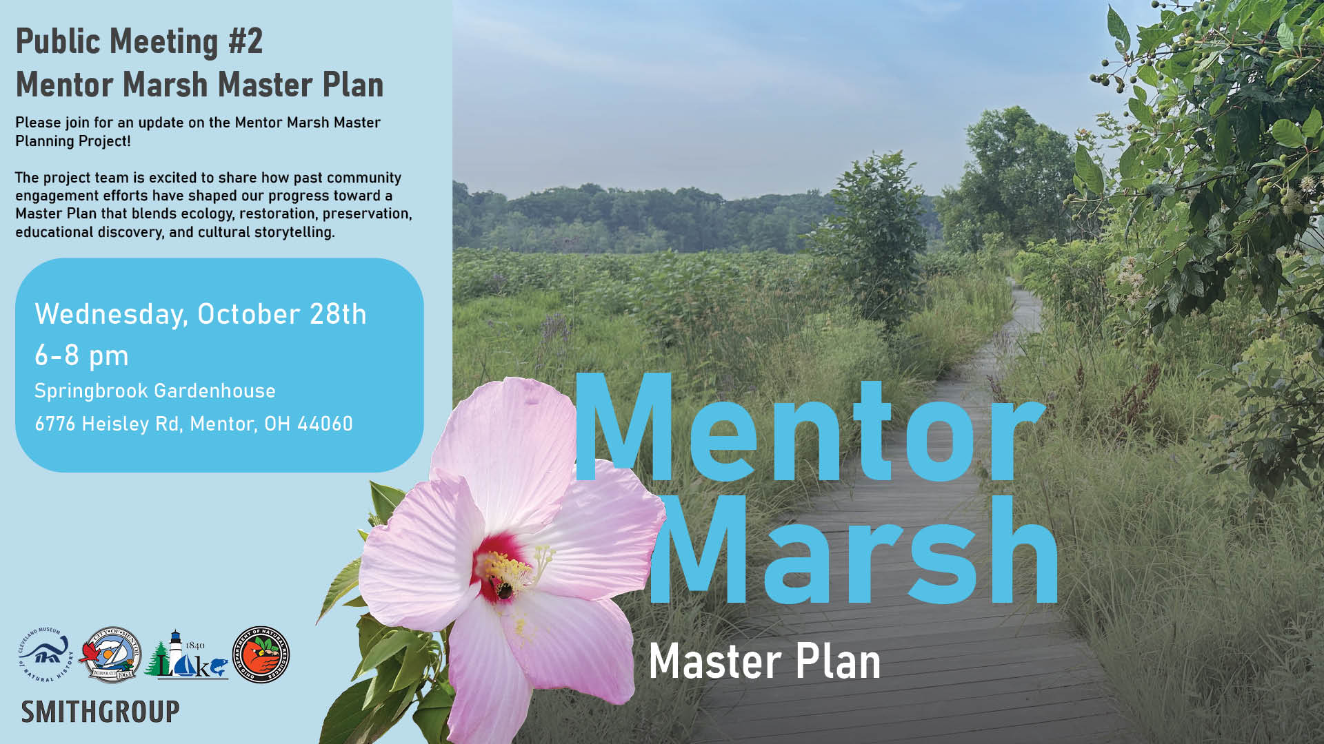 An invitation to the Mentor Marsh Master Plan Public Meeting.