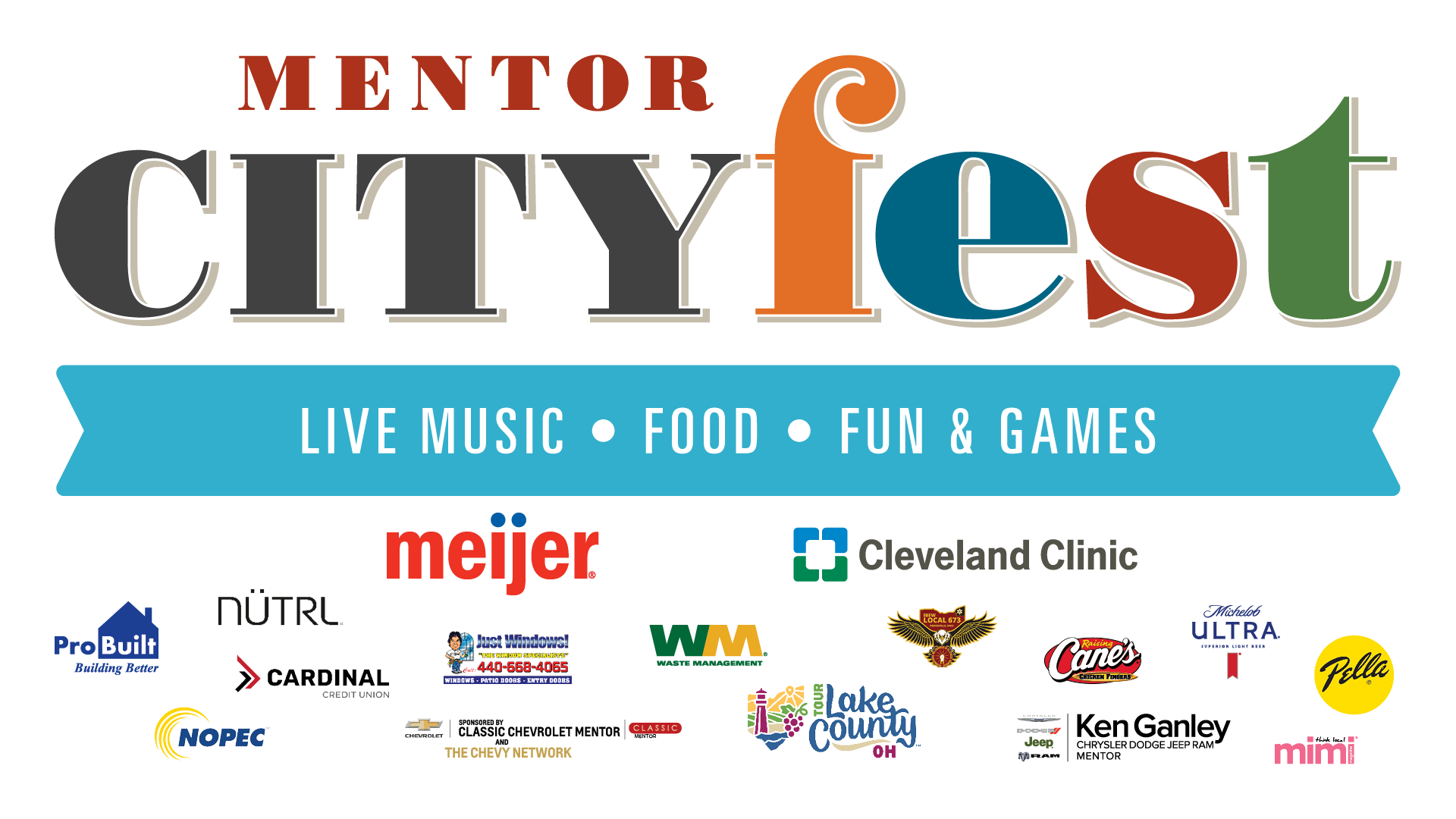 2025 Mentor CityFest Logo and Sponsors
