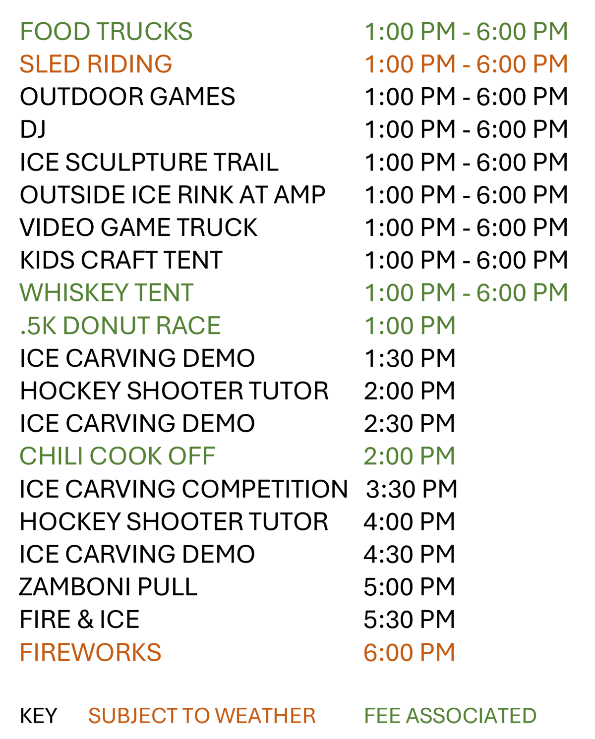 2026 Mentor Chill Out Schedule