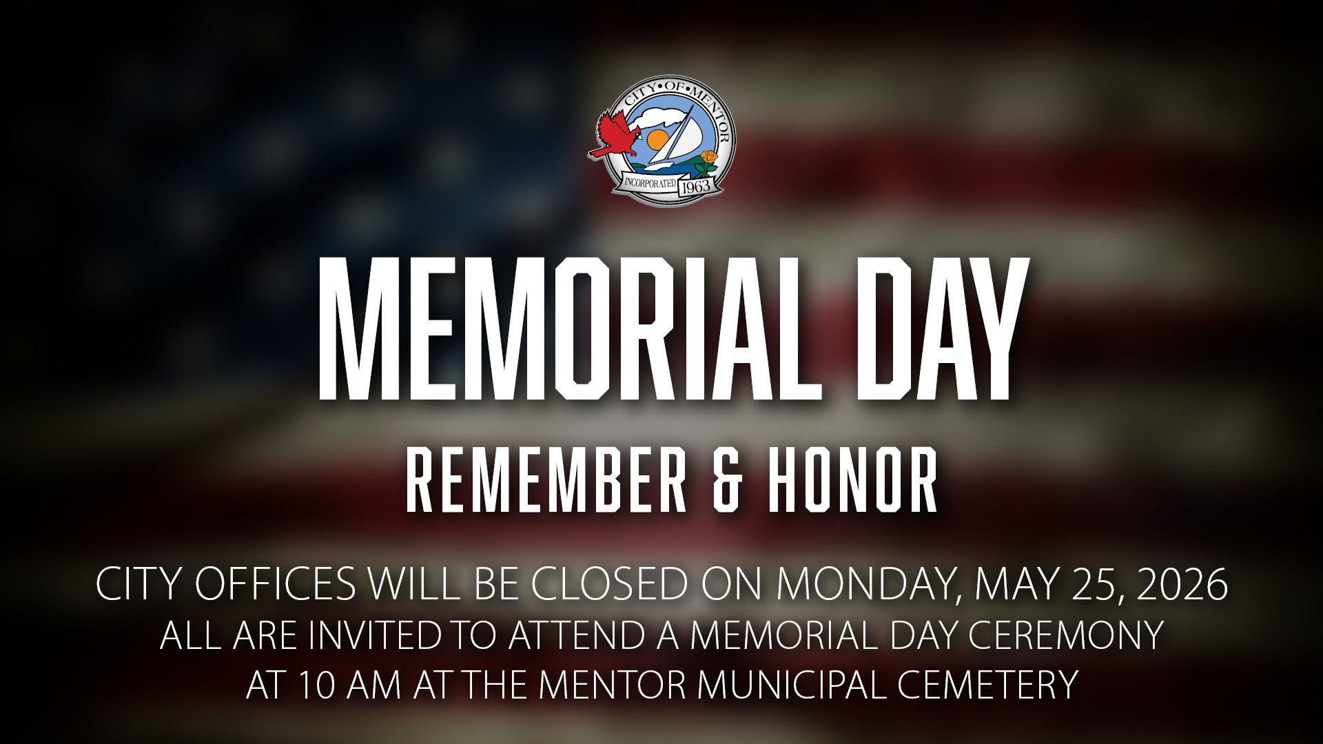 Memorial Day 2026 City Offices Closed