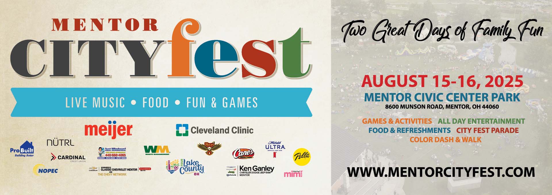 Click here for information on Mentor CityFest 2025.