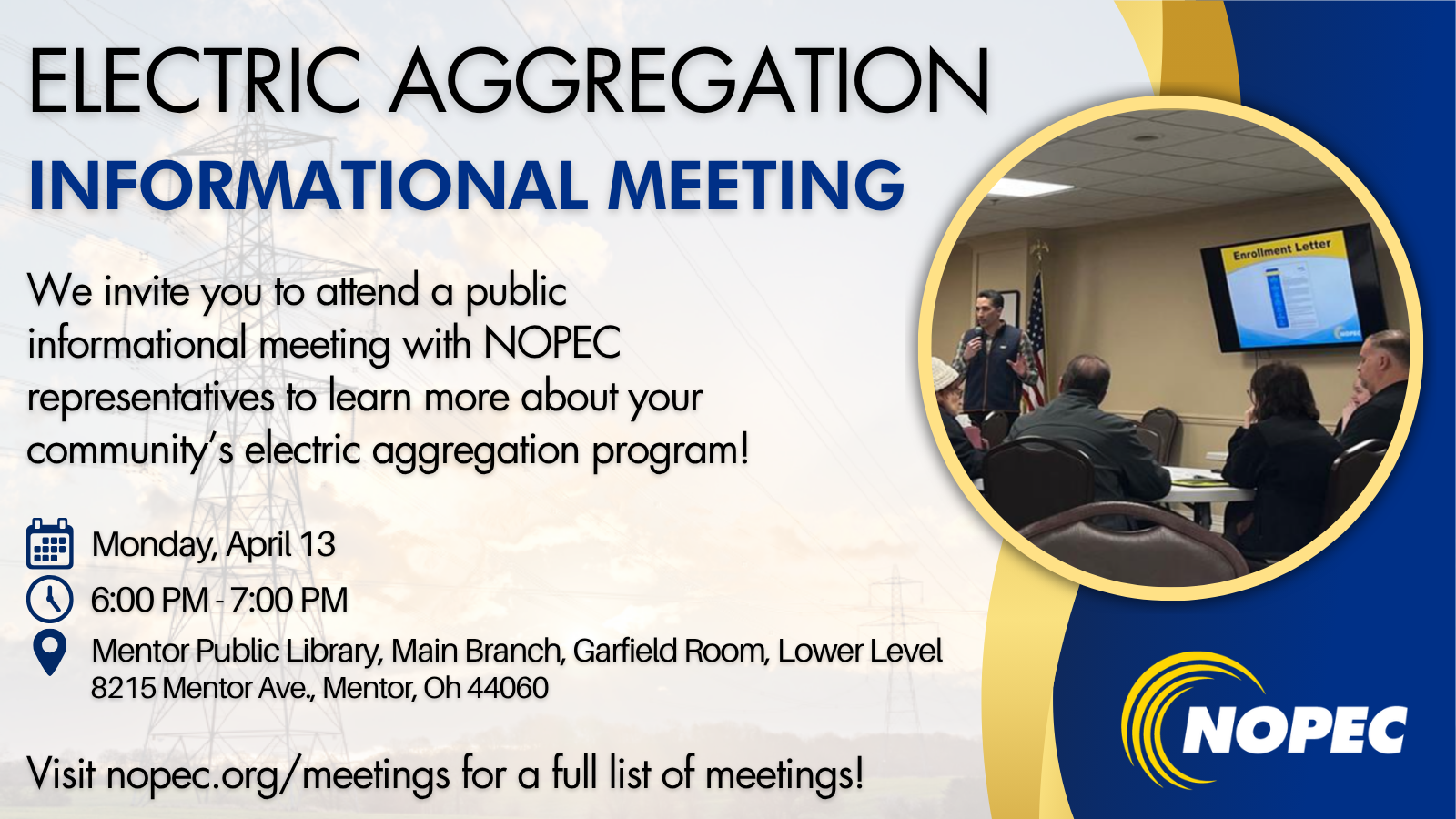 A banner image describing details of an upcoming public meeting. The details are listed in the body of the article below.