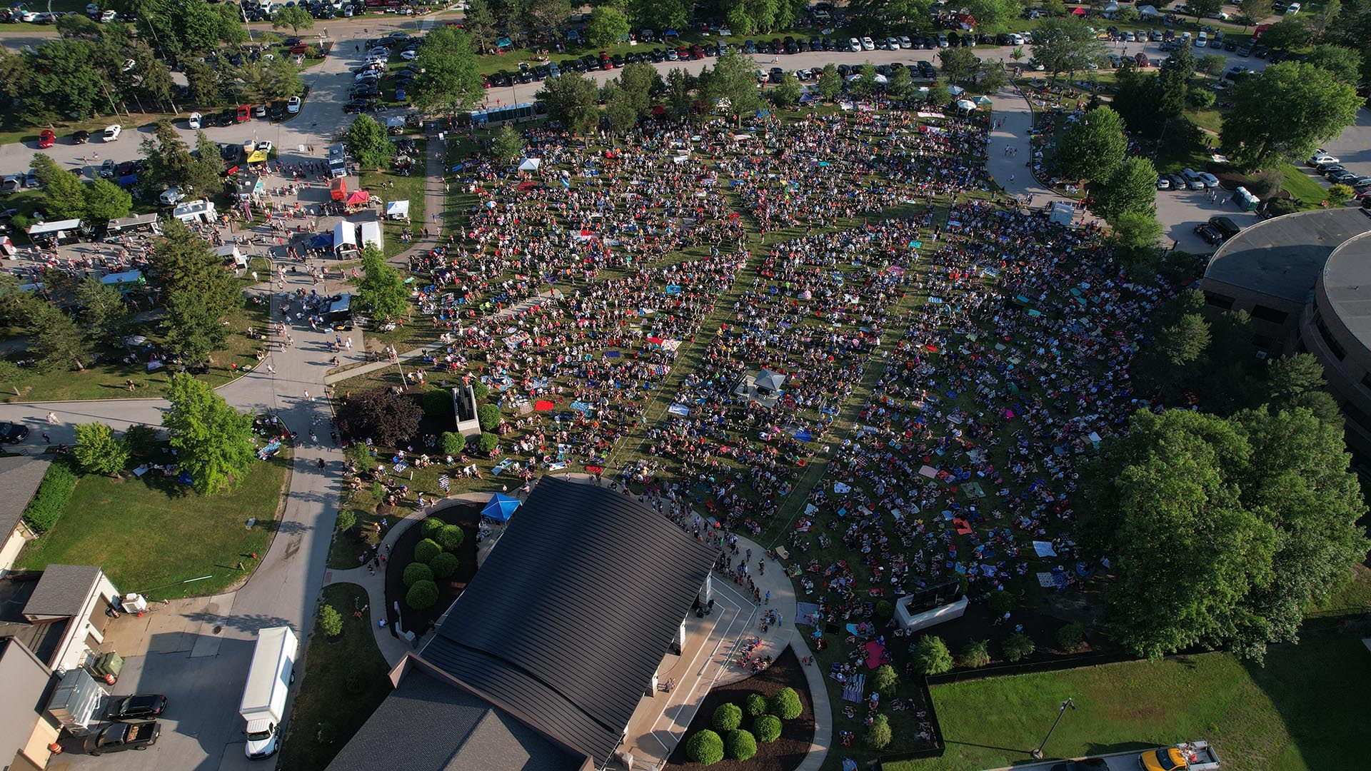 Aeriel view of Mentor Rocks on July 4, 2023 with ESCAPE.